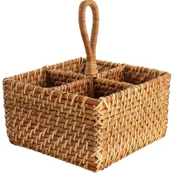 Kirklands Home Serving & Entertaining|Woven Rattan Martha Stewart Flatware Caddy Brown