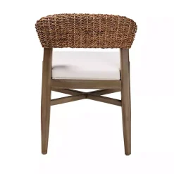 Kirklands Home Dining Chairs|Woven Rattan Modern Bohemian Dining Chair White