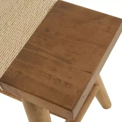 Kirklands Home Benches & Ottomans|Woven Rope Narrow Wood Bench Tan
