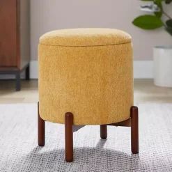 Kirklands Home Benches & Ottomans|Daniella Storage Ottoman Yellow