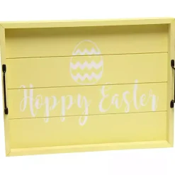 Outlet Hoppy Easter Wood Tray Easter Decorations
