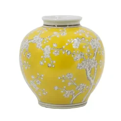 New Plum Blossoms Round Porcelain Vase, 9.1 in. Vases