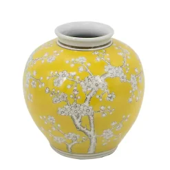 New Plum Blossoms Round Porcelain Vase, 9.1 in. Vases