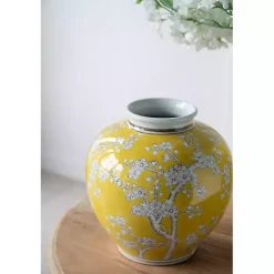 New Plum Blossoms Round Porcelain Vase, 9.1 in. Vases