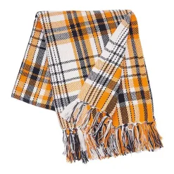Best Zelda Orange Plaid Throw Blankets & Throws